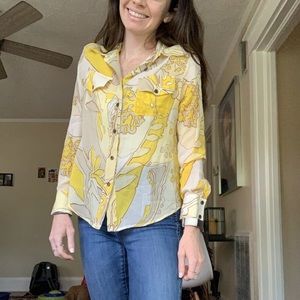 Yellow pattern vintage Anne Klein